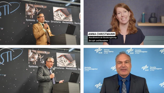 Speakers of the opening ceremony, Guide Levrini, Dr. Anna Christmann, James Hinds, Dr. Walther Pelzer
