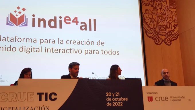 Screen with the INDIe4All logo