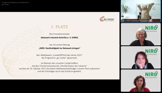 Link zur Clusterplattform: https://www.clusterplattform.de/CLUSTER/Redaktion/DE/Kurzmeldungen/Aktuelles/2022/4_quartal/20221021_rueckblick_Jahrestreffen_go_Cluster.html 