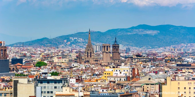 The cityscape of Barcelona