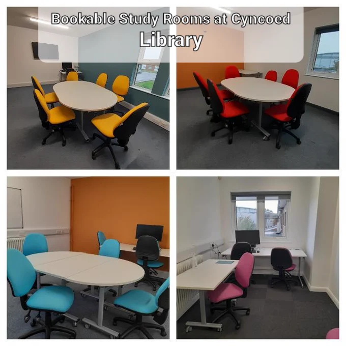 Picture of four bookable Study Rooms 