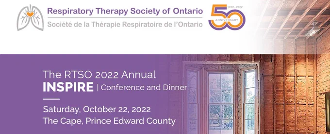 A poster for the RTSO 2022 INSPIRE Conference and Dinner located at The Cape, Prince Edward County on Saturday, October 22, 2022
