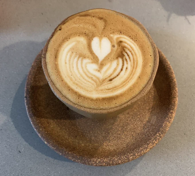 Latte with a heart design