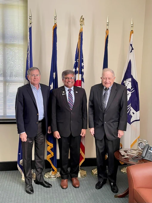 (from left to right) Ambassador David Satterfield, Dir. Panch, Neal Lane