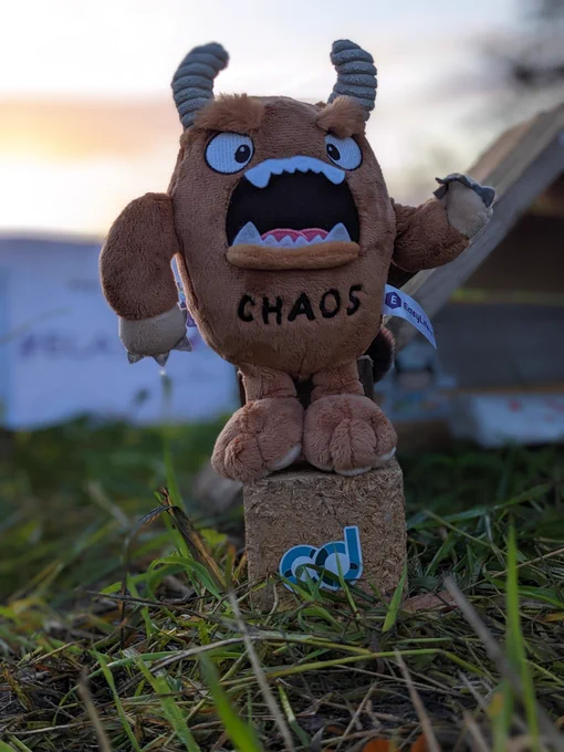 Plushie Chaos is screaming to get rescued after being almost on fire...