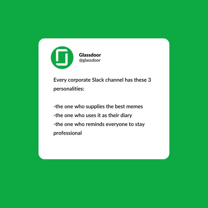 This type of text structure features a detailed description of something to give the reader a mental picture about creating a slack channel for the three type of personalities in a corporate setting.