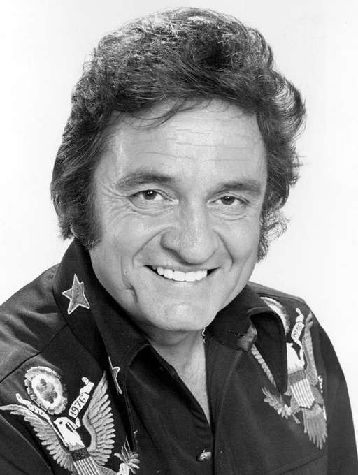 A portrait of US country singer Johnny Cash