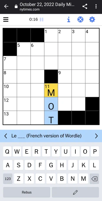Label du mot 11 : Le .... (French version of Wordle)
