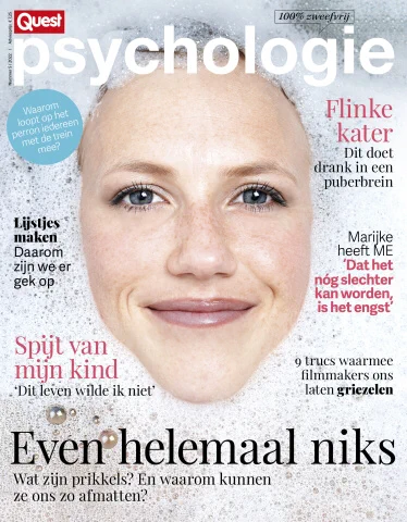 Voorpaginafoto van Quest Psychologie, het blad waarin het interview van Marijke is geplaatst