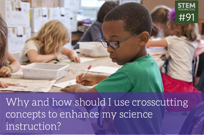 Screenshot of the title image for the linked resource. Image shows a classroom of elementary students working at tables with a Black boy in the foreground. 

STEM Teaching Tool #91: Why and how should I use crosscutting concepts to enhance my science instruction?