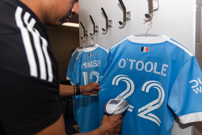 Kevin O'Toole's Jersey being ironed 
