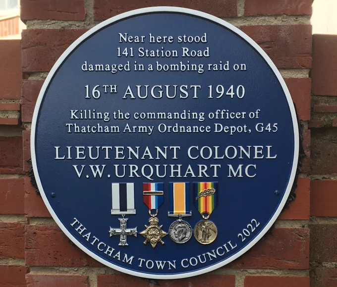 Lt-Col Urquhart blue plaque