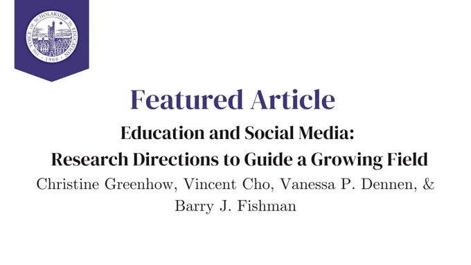 If you're a teacher or administrator looking to use social media for professional learning and classroom engagement, read Dr. @chrisgreenhow Dr. @profvinnycho Dr. @vdennen & Dr. @BarryFishman's article: 