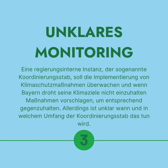 Unklare Monitoring: eine Regierungsinterne Instanz (koordinierungsstab) soll die Maßnahmen überwachen und notfalls zusätzliche Maßnahmen vorschlagen. Ob und wann das passiert bleibt aber unklar