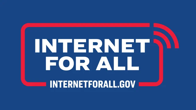 Graphic that reads: Internet for All, InternetForAll.gov