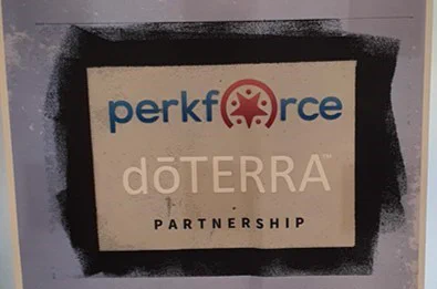 Poster announcing the doTERRA and perkforce partnership.