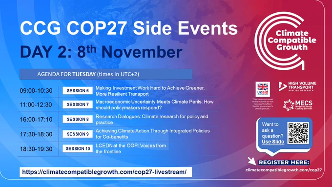 Agenda for Tuesday. See the CCG website for full details