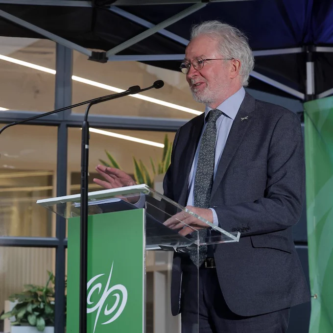 Minister of State for Heritage and Electoral Reform, Malcolm Noonan TD speaking at The Discovery Programme
