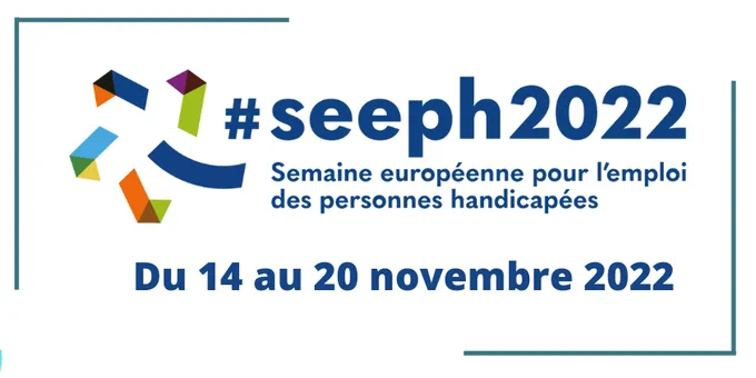 Logo de la semaine européenne pour l'emploi des personnes handicapées (du 14 au 20 novembre 2022).