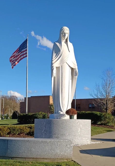 USA Flag and Mother Mary