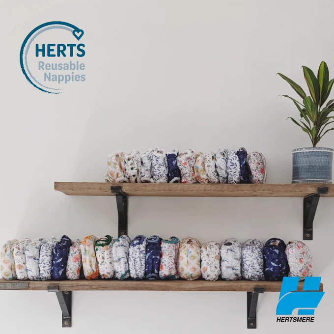 Nappies neatly lined up on shelves