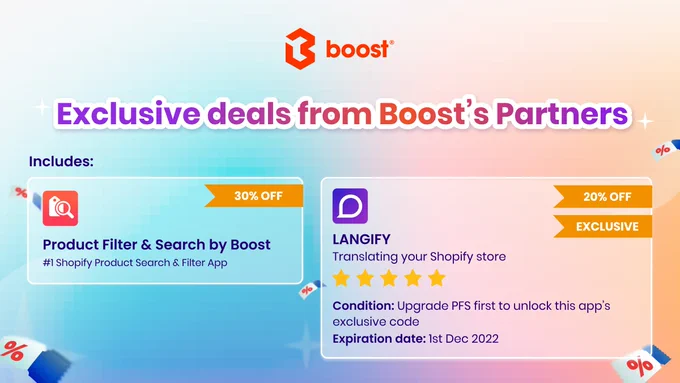 Exclusive deal from Boost Commerce partners Langify | Black Friday Cyber Monday BFCM 2022