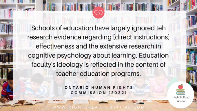 Currently there is a push for inquiry and discovery based learning. These are great instructional strategies for some learning in the classroom but there are several concepts related to reading, writing and mathematics that require direct instruction. This needs to be communicated to our preservice teachers. Learning reading, writing and mathematics cannot be left to chance. #OHRC #scienceofreading #preserviceteachers #mathematics #discoverybasedlearning #right2readinitiative