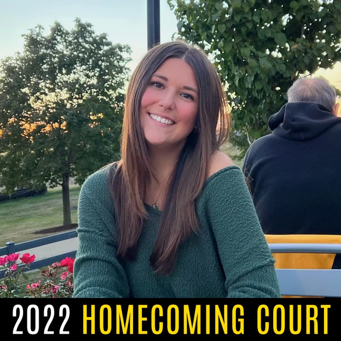 [ID: Photo of Megan. Across the bottom on a black border: “2022 Homecoming Court.” End ID]