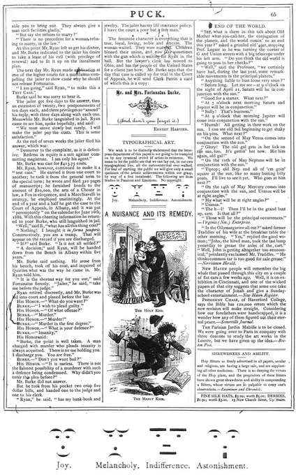 Page in Puck Magazine on 1881-03-30 showing early emoticons