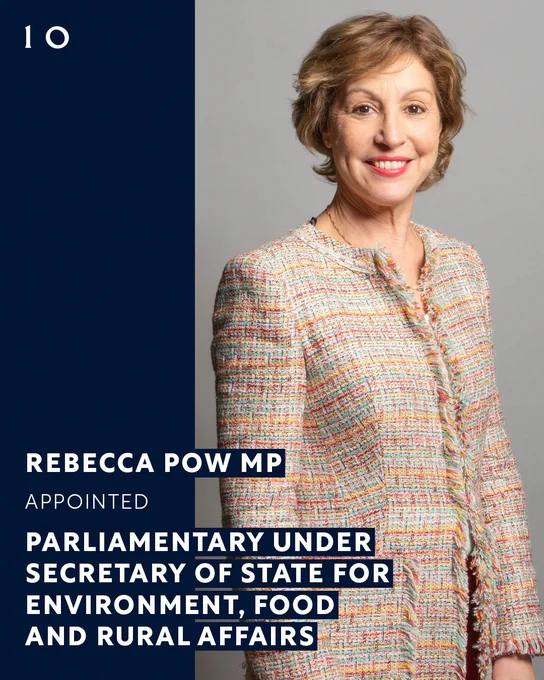 Rebecca Pow MP appointed Parliamentary Under Secretary of State for Department for Environment, Food and Rural Affairs