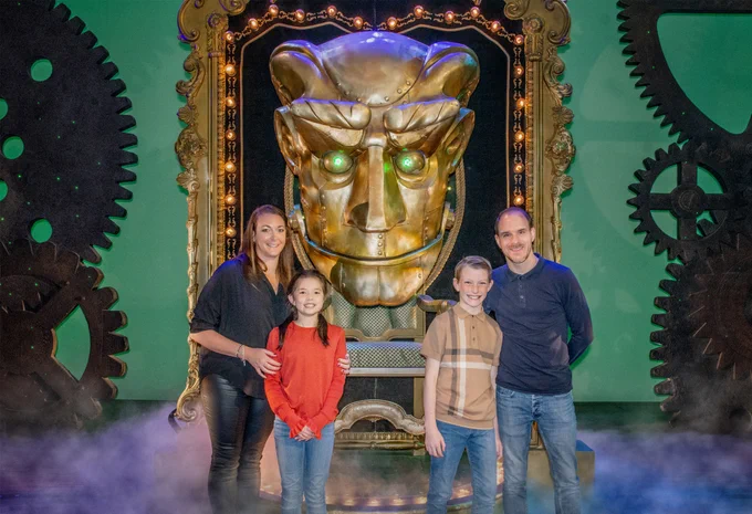 Prize winners on the stage of Wicked.