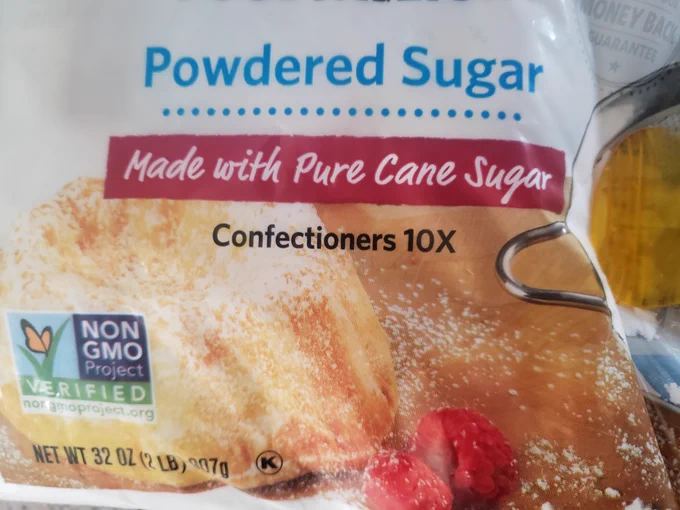 Picture of powdered sugar clearly telling me that it is 10x concentrated. 