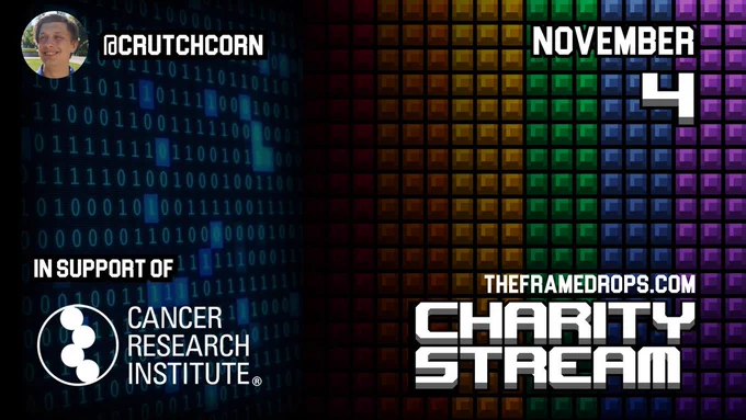 "crutchcorn" charity stream, November 4th, in support of the Cancer Research Institute