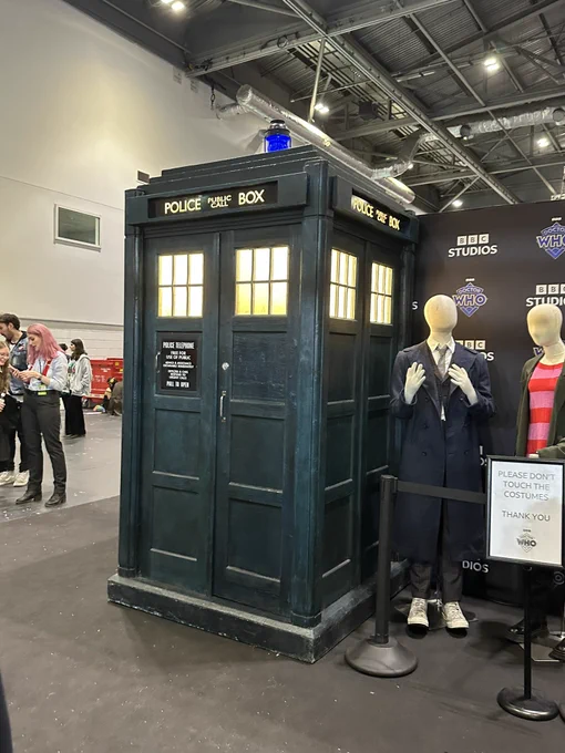 The Tardis with David Tennant and Catherine Tate’s Costumes from the upcoming specials