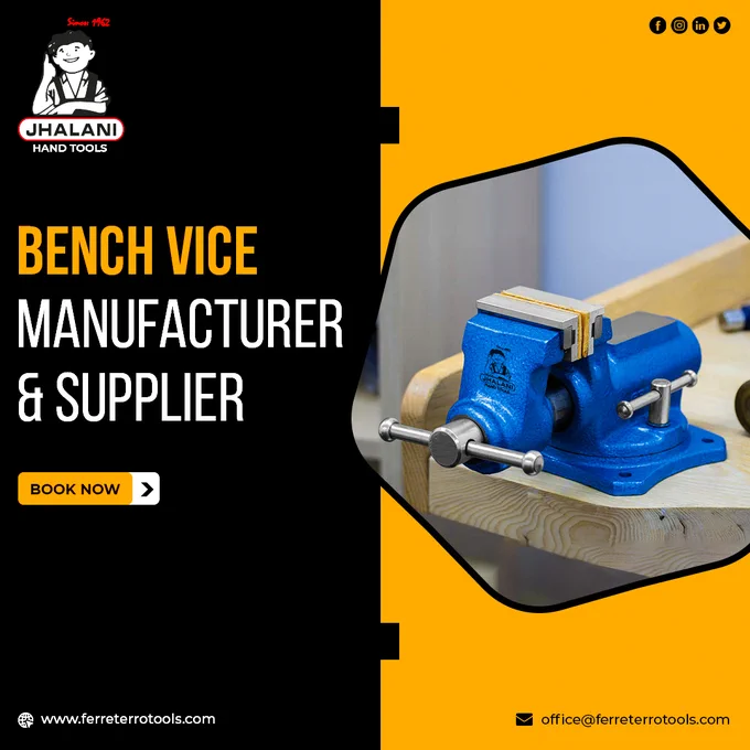 When your metal piece or wood piece gets the perfect hold, your work gets a perfect finishing and this is possible only with a sturdy bench vice.
 
Ferreterro tools Jhalani is the one outstanding bench vice manufacturer and supplier with its hand tools making a mark globally.
