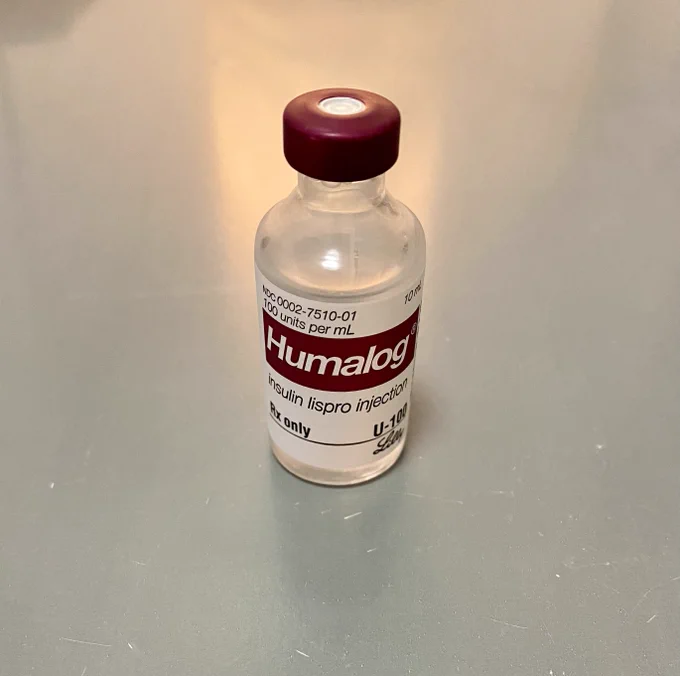 A single vial of Humalog insulin, priced at $320  by Eli Lilly Co.