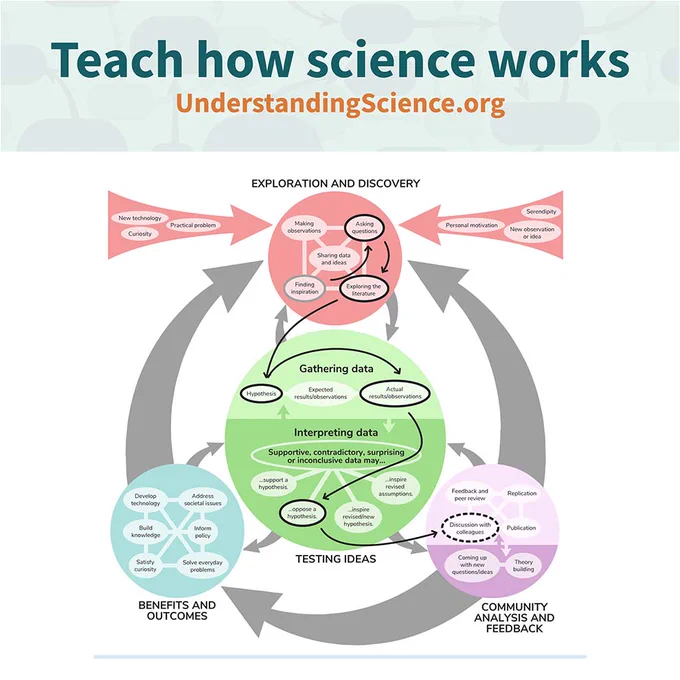 Graphic showing a path through the process of science
