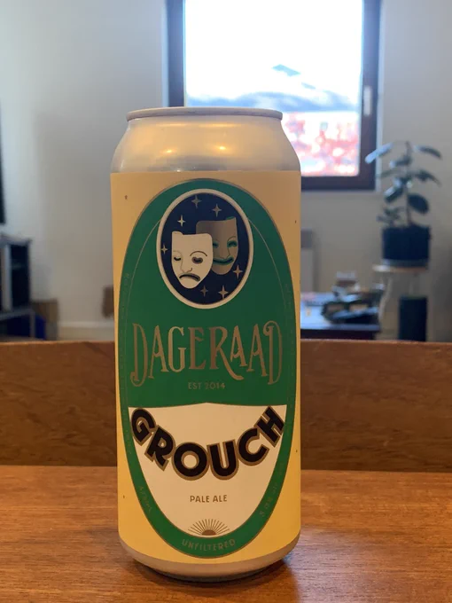 Grouch labeled on beer can