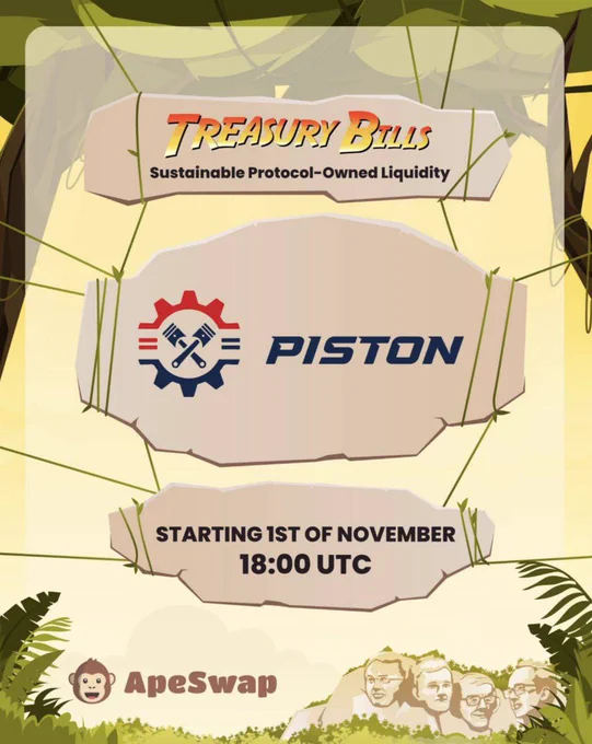 🏎️🐵

As you know we’ve been partnering with Apeswap for a while now and the collaboration with them has brought us the Treasury Bills!! 
The TBills paired with our LMS will allow users to receive tokens at a guaranteed discount. MORE INFO ON THIS TOMORROW 

🏎️🐵