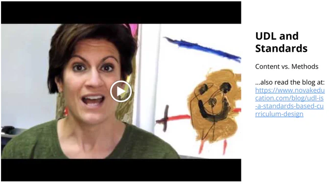 Screenshot of Katie Novak video of her explaining the difference between content vs. method standards.