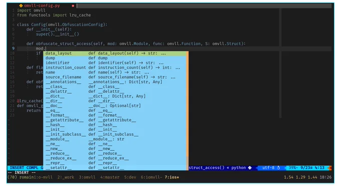 O-MVLL Code completion