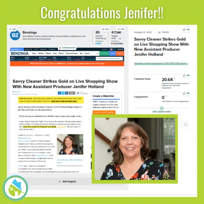 Jenifer Holand Savvy Cleaner Benzinga Press Release