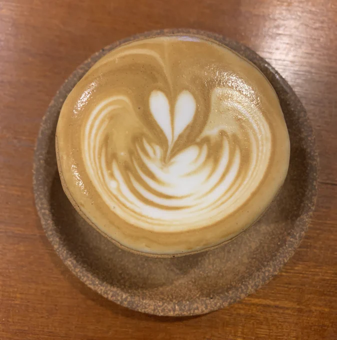 Latte with a heart shaped design