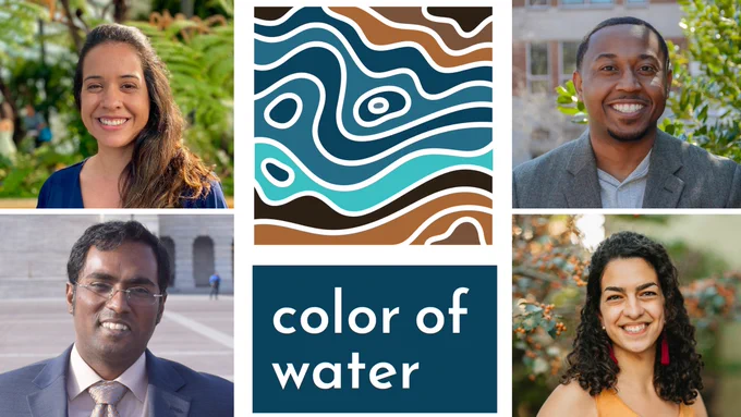 A graphic promoting Water hubs Color of Water directory launch: "Exciting news!
Our new Color Of Water website is LIVE!
Tap-in to this directory that features over 60 people of color with deep knowledge about a wide range of water issues and solutions."

