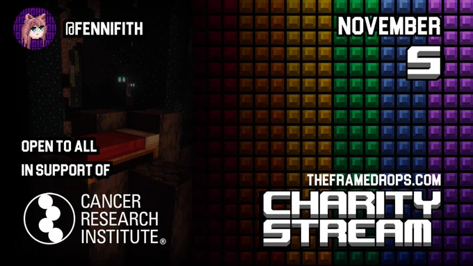 "fennifith" charity stream, November 5th, in support of the Cancer Research Institute