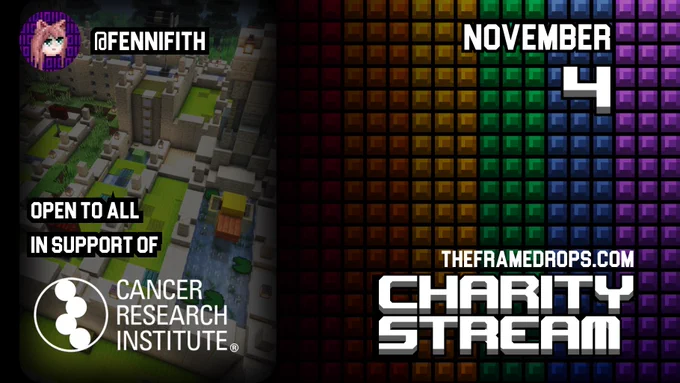 "fennifith" charity stream, November 4th, in support of the Cancer Research Institute