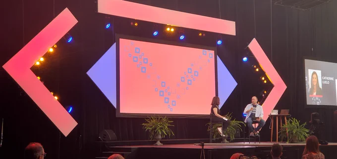 Catherine & Alistair on the main stage.