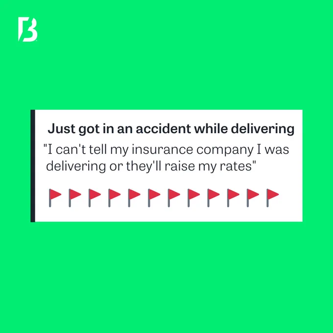 Not having rideshare coverage is a red flag!