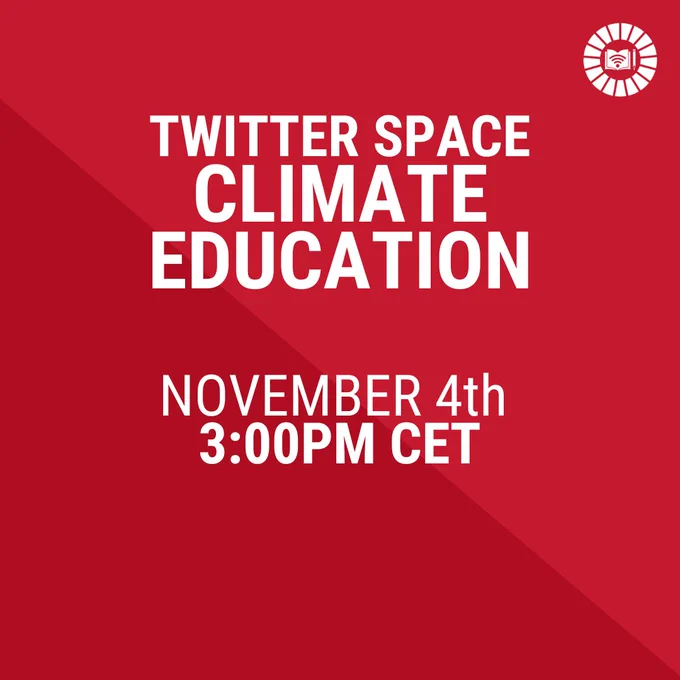 How will the follow-up of the #TransformingEducation Summit strengthen investment in climate education? Join our Twitter space conversation next Friday 4th and learn more: https://twitter.com/i/spaces/1YqxoAPeveaGv