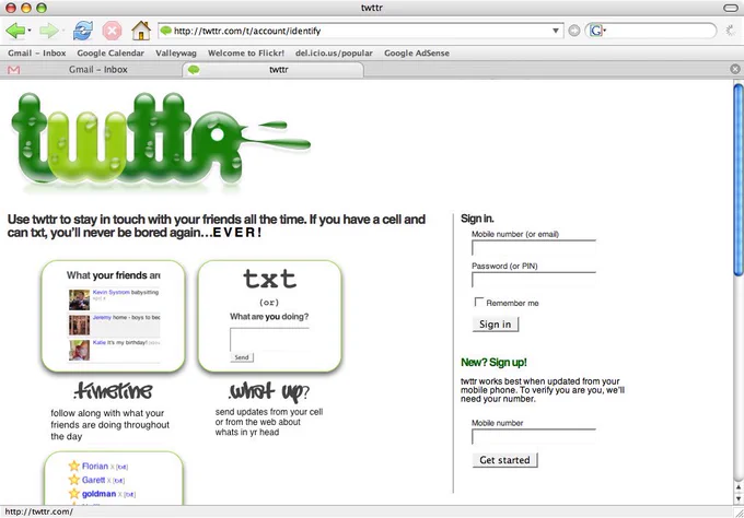 Twitter first website